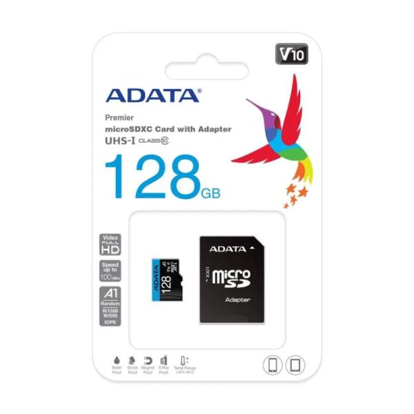 Memoria Micro sd 128GB Adata AUSDX128GUICL10A1RA1 Clase 10 Uhs i V10 100MB/S 25MB/S Para…