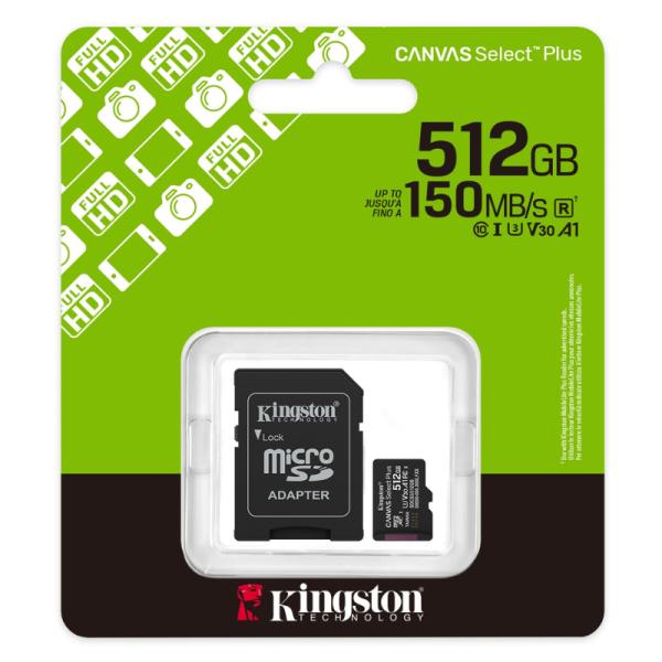 Memoria Micro sd 512GB Kingston Clase 10 UHS-I U3 150 MB/S Para Dispositivos y Camaras…