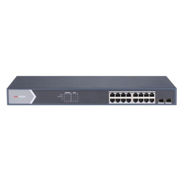 Switch Hikvision DS-3E1518P-SI(O-STD) (E) 16 Puertos Poe Gigabit + 2 Puertos Sfp Gigabit…